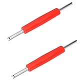 2 Stück Edelstahl Ventilschlüssel, Ventilausdreher für Autoventil Reifenventil Werkzeug Auto Schlüssel Reifenreparatur Motorrad Fahrrad Rot