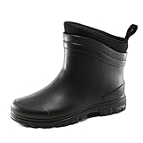 Realpaks Herren Kurzstiefel ETBM-11 - Herren Gummistiefel - Herren Stiefelette - kurze Gummistiefel (Schwarz, EU Schuhgrößensystem, Erwachsene, Numerisch, M, 43)