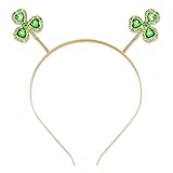 St.Patrick's Day Stirnband Glückskleeblatt Haarband Grün Strass Kopfschmuck Party Kostüm Haarschmuck (Strass2)