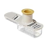 Knoblauchschneider – 15,5cm Muskatreibe | Manueller Edelstahlhacker mit Auffangbehälter, Küchenwerkzeug für Knoblauch, Ingwer, Zwiebel, Karotte