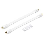 conecto 2X Premium Fensterdurchführung für SAT Kabel koaxial inkl. Klebepads (F-Kupplung auf F-Kupplung, vergoldet) weiß, 30 cm