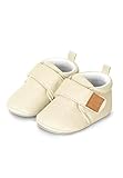 Sterntaler Krabbelschuhe uni - Baby Schuhe aus Canvas mit Klettverschluss - Baby und Kleinkind Hausschuh - aufgenähte Sternen Sohle rutschfest - Unisex Sneaker mit Jersey Futter, beige, Größe 22