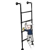 LIULIFEN Feuerleiter - Eingangs- und Ausstiegsleiter für den Keller mit 4–8 Stufen, Schwarze Fensterschachtleitern aus Schmiedeeisen, an der Wand montierte Trittleiter aus Metall für die SI