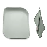 hauck Change N Clean Wickelauflage inkl. Topper, Sage - Keil Wickeltischunterlage 50 x70 cm, Wickelmatte Schadstofffrei, Abwaschbar, Hygienisch, Wickelmulde bis 25 kg, Pflegeleicht, Sage Grün