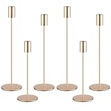 6 Teiliger Metall Kerzenständer, DREI Arten von stabkerzenhalter mit Höhen von 33/28/23 cm. Retro Elegantes Dekor Kerzenhalter Stabkerze für Hochzeiten, Partys, Geburtstage, Tischdekorationen(Gold)