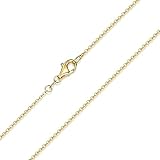 MATERIA Gold Ankerkette 925 Sterling Silber 1,2mm Halskette vergoldet in 40-80cm verfügbar #K61, Länge Halskette:40 cm
