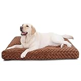 HOFUNTRE Hundekissen Waschbar Flauschig，Hundematte Hundematratze，Hergestellt Aus Rosa Samt, Fühlt Es Sich Zart Und Weich An, Hat Guten Halt Und Eine Rutschfeste Unterseite(Brown,90*60cm/35.4*23.6in)