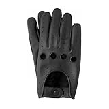 COLOURLINX Herren-Lederhandschuhe zum Autofahren, italienisches Design, weiches und dünnes Lammleder, Fitnessstudio, Rollstuhl-Handschuhe, Schwarz , XL