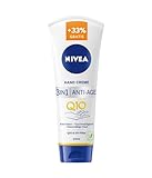 NIVEA 3in1 Anti-Age Q10 Hand Creme Vorteilsgröße, Anti-Falten Handpflege mit Q10 und UV-Filter, pflegende Hautcreme für normale bis trockene Hände (100 ml)
