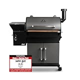 BURNHARD Pelletsmoker Flint, Räucherofen 60°C - 230°C, Pelletgrill inkl. Edelstahlroste, Holzschneidebrett, 2 Temperaturfühler und Abdeckhaube