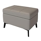 ZPRYZHD Sitzbank mit Stauraum, Truhenbank mit Stauraum aus PU-Leder, Gepolsterte Fußbank fürs Bett, für Eingangsbereich, Wohnzimmer, Schlafzimmer(Gray,39.4in/100cm)