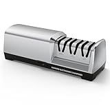 HIUYRFS Profi Messerschärfer Elektrisch mit 3 Stufen (Silber)