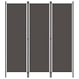 vidaXL Raumteiler Klappbar Freistehend Trennwand Paravent Umkleide Sichtschutz Spanische Wand Raumtrenner 3-TLG. Anthrazit 150x180cm Eisen Stoff