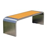 Gartenbänke, modernes Plankendesign, Essbank für den Außenbereich, 59/63 Zoll, Parkbank, Edelstahlbank, Kunststoff-Holzbank für den Außenbereich, Freizeitsitz, Terrassens,One Color-A