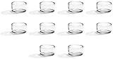 10 Teelichtgläser | Teelichthalter | Behälter aus Glas für Teelichter | rund | 10-teilig (10 Stück)