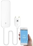 Luminea Home Control Wassermelder Alexa: WLAN-Wassermelder, externer Sensor, App, bis 2 Jahre Batterie-Laufzeit (WiFi Wassermelder)