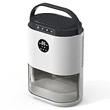 CONOPUPlus Luftentfeuchter, 2300Ml Luftentfeuchter Elektrisch Mit Auto Feuchtesensor und Anzeige, 48H Timer, 7 Farbige Kontrollleuchten, Automatische Abtauung, White