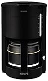 Krups F30908 ProAroma Filterkaffeemaschine mit Glaskanne | 1,25L Füllmenge | 10-15 Tassen | 1050W | Schwarz