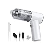 2023 New Bee-Flower Vacuum,Handstaubsauger Autostaubsauger,Mini Staubsauger Auto Kabellos,USB aufladbar Tragbar Leicht Handsauger mit LED-Licht,Mini Staubsauger Auto,Elektrische Staubgebläse (White)