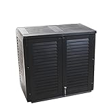 Mülltonnenbox Maxibox Garten Outdoorschrank mit 2 Türen, Klappe und Gasdruckfedern, aus stabilem Kunststoff, 117 x 74 x H 110 cm = 780 Liter, anthrazit, Made in Europe