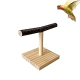Vogel Spielständer, T-Förmiger Vogelsitz Aus Holz, Vogel-Trainingsständer Für Papageien, Mit Basis Für Drinnen Und Draußen, Vogel Trainingsstand, Für Nymphensittich Papageien Wellensittiche