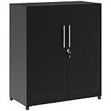 YITAHOME 2-türige Aufbewahrungsschränke, Metall-Aktenschränke mit Schlüssel, Aufbewahrungsschrank mit 2 verstellbaren Regalen, Badezimmer-Organisationsschrank, Aktenschränke für Home Office, Schwarz