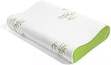 Bambus-Memory-Foam-Kissen, Nackenstützkissen, orthopädisches Nackenstützkissen, weicher Tiefschlaf für Seitenschläfer und Rücken, mit waschbarem Bezug, ergonomische Kissen für entspanntes Schlafen