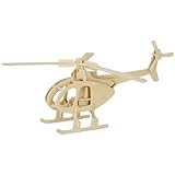 Marabu 317000000003 - KiDS 3D Holzpuzzle Hubschrauber, mit 32 Puzzleteilen aus FSC-zertifiziertem Holz, ca. 26 x 13 cm groß, einfache Stecktechnik, zum individuellen Bemalen und Gestalten
