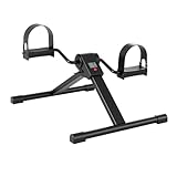 Superun Pedaltrainer Mini-Heimtrainer Fahrrad mit LCD-Display, Untertisch-Hometrainer Fahrrad Mini mit einstellbarem Widerstand, Arme und Bein Fitnesstrainer