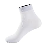 Cocila Sneaker Socken Damen Herren Spring And Summer Striped Men's Silk Stockings Thin Breathable And Odor Proof Mid Tube Socks Silky Ice Silk Men's Socks Socken Kleinkind Junge (White, A)