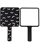 KGDUYC 1 Stück kleiner Handspiegel für unterwegs, Handspiegel mit Griff, tragbarer Makeup-Spiegel, kompakter Spiegel, Makeup Hair Salon Home Use, schwarz