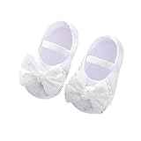 BOTCAM Prinzessin Schuhe Baby, Lauflernschuhe Kleinkind Schuhe mit Bowknot Neugeborenes Babyschuhe Rutschfest Weichen Sohle Krabbelschuhe Taufschuhe Mary Jane Flats Hüttenschuhe Kinder Schuhe