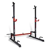 ZERRO Verstellbare Kniebeugenständer Langhantelablage Höhenverstellbarer Squat Rack Multi-Funktions barbell rack bis 120 kg für Sportstudio Zuhause, Color:DHTAL011A0000rot