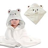 Wffeila Kapuzenhandtuch Baby, Kinder Badetuch Bademantel, Babyhandtuch mit Kapuze für Neugeborene, Super Saugfähig, Hochwertiger Korallenplüsch, 80x80 cm Baby Handtuch für Kinder von 0 – 3 Jahren