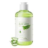 Aloe Vera Gel, 100% rein, natürliches Aloe Vera Feuchtigkeitsgel, tägliche Feuchtigkeitspflege für Gesicht, Haar und Körper, beruhigend und pflegend, After-Sun-Pflege, 200 g