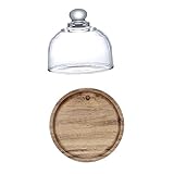 PRETYZOOM 1 Satz Mini-Dessertteller hoher Kuchen Planke tortenständer karton Käseglocke Kuppel Zinn graceling Cafe intencion lid Snack-Tablett Kuchenblech mit Glasabdeckung hölzern Coffee