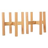 TOYANDONA 2 Stück Blumenständer Aus Holz Pflanze Blumentopf Rack Zimmerpflanzen Dekorativ Stand Schwere Anlage Inhaber Pflanzenhalter Rustikal Topfhalter Für Sukkulenten Drinnen Hölzern