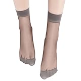BIISDOST Sexy einfarbige Damensocken, 10 Paar, kurze Oberseite, Knöchelsocken, Netzsocken, Halbsocken für Herren, grau, Einheitsgröße