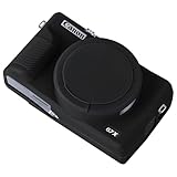 BOVKE Silikon Kamera Case für Canon Powershot G7 X Mark III Digitalkamera, G7 X Mark iii Kamera Soft Case Cover Mark iii Gummi Kamera Hülle mit Abnehmbarer Objektivabdeckung, schwarz