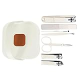 Reise-Maniküre-Set, Reise-Nagelschere, Ohrenschere, Nagelpflegeset, Nagelknipser-Set mit Etui, professioneller V-Schneider