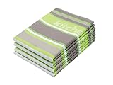 ZOLLNER 4er Set Geschirrtücher Baumwolle in 50x70 cm - saugstarke und langlebige Küchentücher - waschbar bis 60°C – in grün gestreift - Gastronomiequalität - Oeko Tex® Zertifiziert