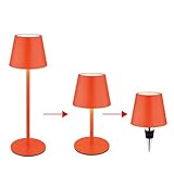GLOBO Außenleuchte Tischlampe Akku Tischleuchte Touchdimmer Flaschenaufsatz CCT, rot, USB-C, LED 3W 200Lm warm-kaltweiß, DxH 11,5x36 cm