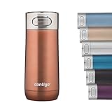 Contigo Luxe Autoseal Thermobecher, Edelstahl-Reisebecher, Isolierflasche, auslaufsicherer Becher, spülmaschinenfest, Kaffeebecher mit Easy-Clean-Deckel BPA-frei; White Zinfandel, 360 ml