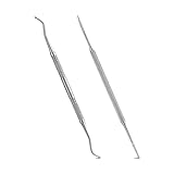2 pcs ProfessionelleZehennägel Werkzeug, Eckenheber und Nagelfeile Doppelseitige Eckenheber Fußpflege，Edelstahl ，Professionelle Maniküre Set， Pediküre-Werkzeuge