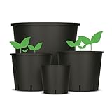 Weedness Blumentopf Rund Kunststoff 15 Liter 28 x 27 cm Schwarz für Innen & Außen - Pflanzkübel Groß Pflanzen-Topf Pflanzgefäß Anzuchttopf Blumenkübel Balkon Garten Hoch XXL