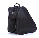 VGECEE Inliner Rollschuhe Tasche Damen Ice Roller Skating Bag Schlittschuhe Tasche Skischuhtasche Skatertasche Schlittschuhtasche Erwachsene Eishockey Bag für Herren Damen (schwarz)