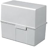 HAN Karteibox DIN A5 quer – 3 STÜCK, innovatives, attraktives Design für 500 Karteikarten mit Stahlscharnier, lichtgrau, 975-11