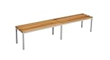 furni24 Sitzbank für Umkleideräume BxHxT: 200x42x40 cm, Umkleidesitzbank, Umkleidebank, Garderobenbank, Sportbank, Bank mit Echtholz für Fitnessstudio