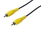 PremiumCord Cinch Kabel 1,5m, 1x Cinch RCA Stecker auf 1x Cinch RCA Stecker, Audio Video Verbindungskabel, Farbe schwarz 1,5 m