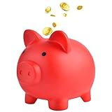 FANXIYA Sparschwein Pig Money Coin Bank Münze Sparbüchse Glücksschwein Spardose für Kinder Piggy Sparschwein für Hochzeit, Weihnachten, Halloween, Geburtstagsgeschenke (Rot)